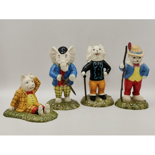 86 - A set of Royal Doulton Rupert figurines including Algy Pug, Podgy lands with a bump, Edward Trunk 'P... 