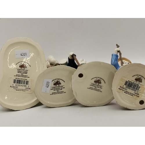 86 - A set of Royal Doulton Rupert figurines including Algy Pug, Podgy lands with a bump, Edward Trunk 'P... 