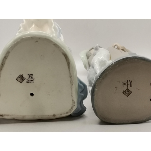 87 - Four Nao figurines 'La Pamela' 0229, 'Daisa girl holding Dove and Shepherd boy, Girl Sleeping with d... 