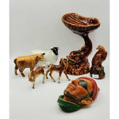 91 - A collection of  figurines including Beswick, Dartmouth pottery etc