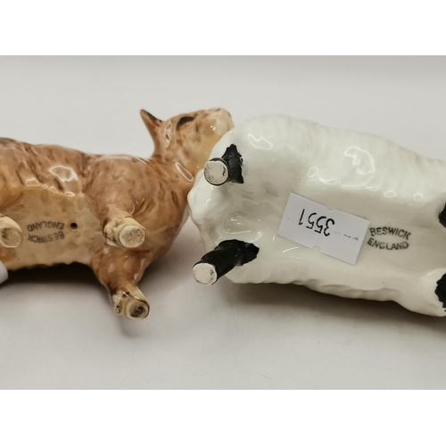 91 - A collection of  figurines including Beswick, Dartmouth pottery etc