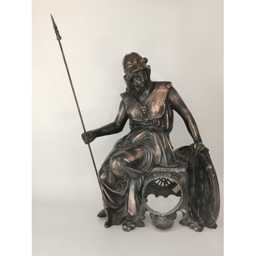 97 - A 55cm high metal figure of Minerva the Roman goddess of Wisdom