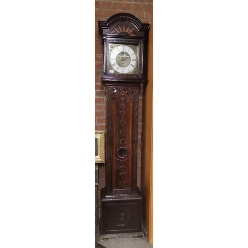 622 - A good quality longcase clock by Abraham Jaques Eamont Bridge near Penrith c 1753. walnut carved cas... 