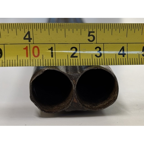 62 - A late 19th Century Spanish pinfire double-barrelled side-by-side under-lever sporting gun, the 28¾