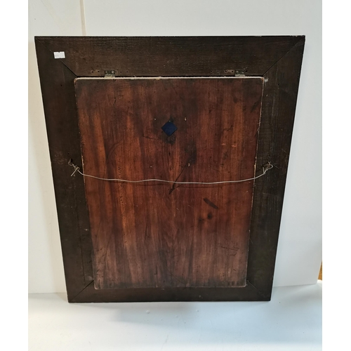 17 - Edwardian Big Ben Picture clock with mother of pearl moon and boats on river in carved wooden frame ... 