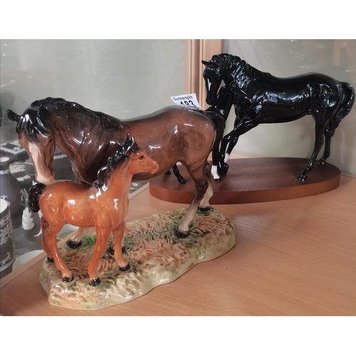 183 - Beswick Mare and Foals figurines plus Royal Doulton Black Beauty and Foal