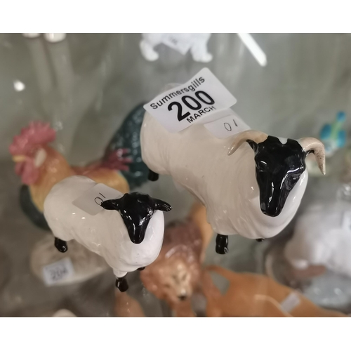 200 - Beswick Black faced Sheep and Lamb