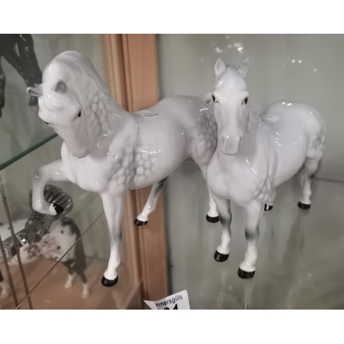 201 - Two Dapple Grey Beswick Horses