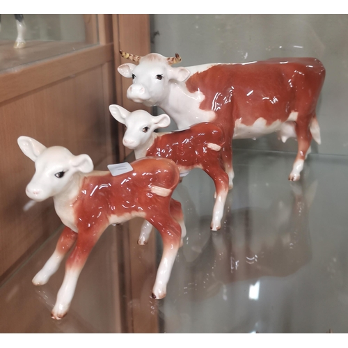 203 - Beswick Hereford cow and two calfs one 1st Version