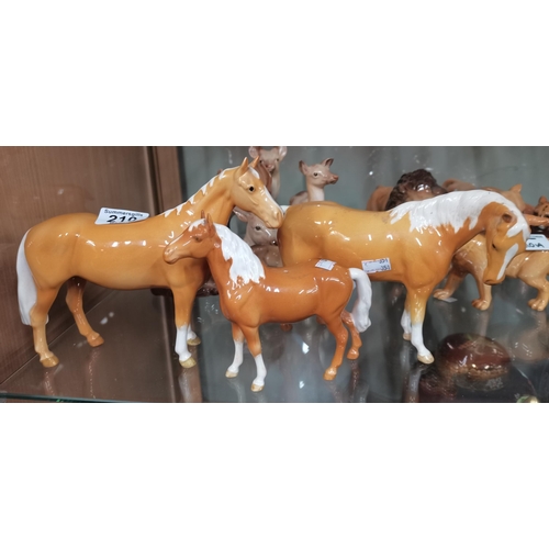 210 - Three Beswick Palomino Horses