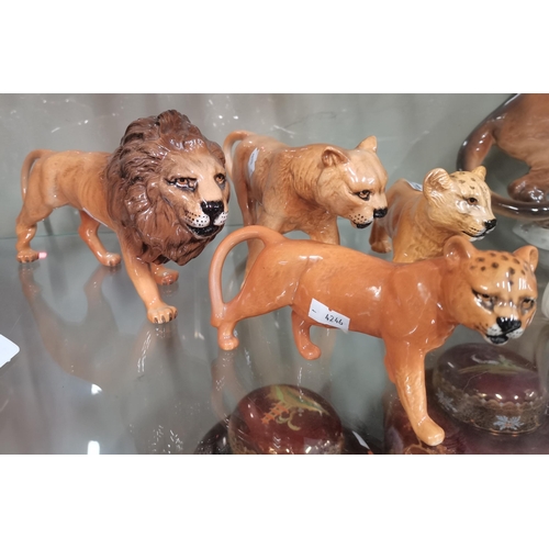 210a - Beswick Lion and Lioness plus Two Cubs