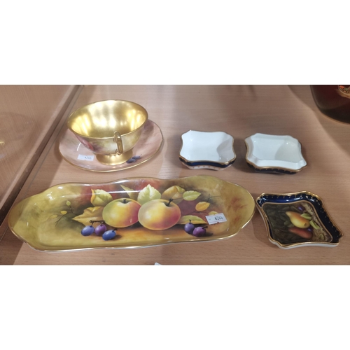 212 - Five Pieces of vintage Coalport cup, saucer, lidded trinket box, and two dishes