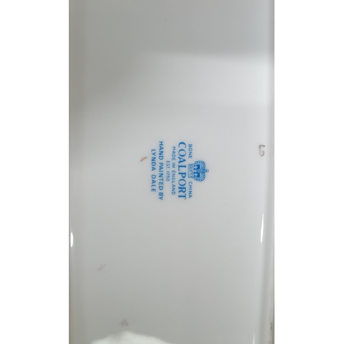 212 - Five Pieces of vintage Coalport cup, saucer, lidded trinket box, and two dishes