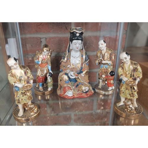 214 - A Set of Japanese Kutani Figures (5)