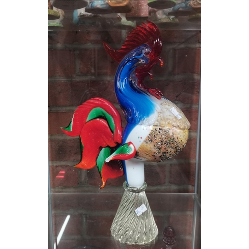 216 - Murano Glass Cockerel H36cm (a/f)