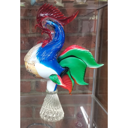 216 - Murano Glass Cockerel H36cm (a/f)