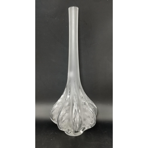 224 - Vintage Lalique 'Claude' Vase H33cm