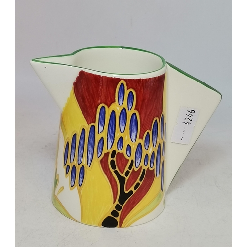 227 - A Clarice Cliff Sugar bowl and jug in Bizarre pattern both in original box