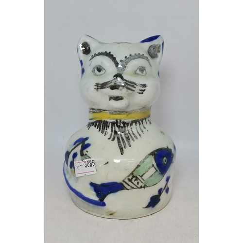 229 - An Antique Persian Faience pottery Cat Figurine H14cm