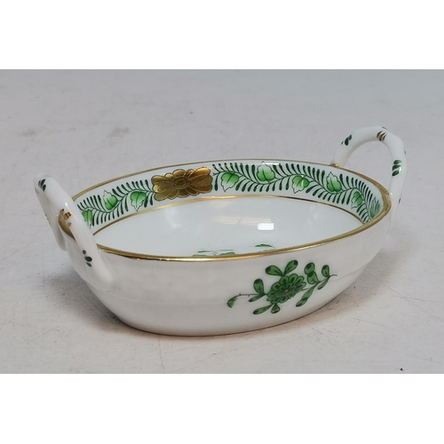 236 - A Herend Pelican In Rust Fishnet pattern plus Herend trinket dish