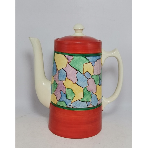 238 - Clarice Cliff Coffee pot and tray