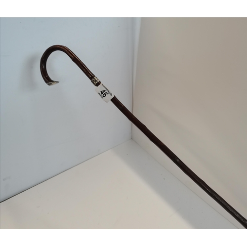 46 - Vintage Silver topped Walking cane