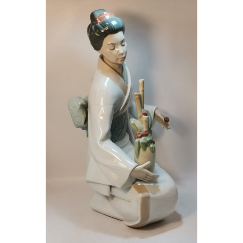 251 - Large Nao Porcelain Figurines of Japanese Women in a Kimono arranging flowers Model number 1276 H34c... 