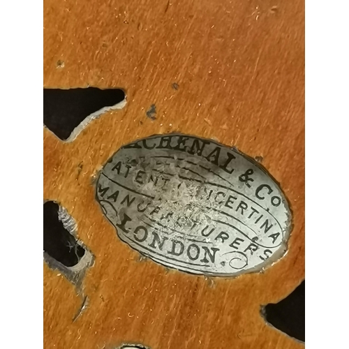 258 - A Lachenal & Co Concertina London, 22 button, hexagonal, no.85803. Approx. 16cm wide