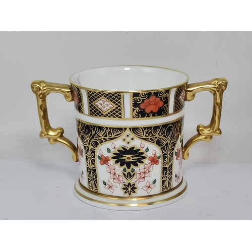 259 - Four Pieces of Crown Derby - Lidded trinket box, Lighter, Old Imari Demitasse Cup and Old Imari Love... 