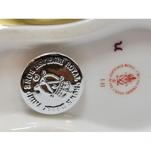 265 - Three Royal Crown Derby Paperweights - The Toy Box with ceramic button, Snake with Silver stopper, D... 