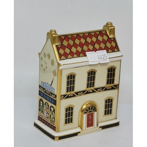 265 - Three Royal Crown Derby Paperweights - The Toy Box with ceramic button, Snake with Silver stopper, D... 