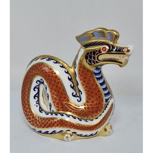 265 - Three Royal Crown Derby Paperweights - The Toy Box with ceramic button, Snake with Silver stopper, D... 