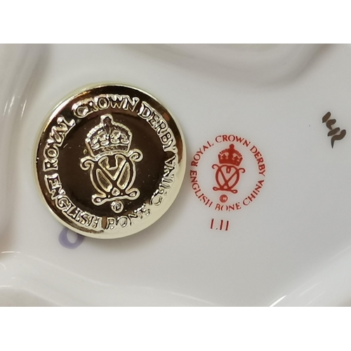 265 - Three Royal Crown Derby Paperweights - The Toy Box with ceramic button, Snake with Silver stopper, D... 