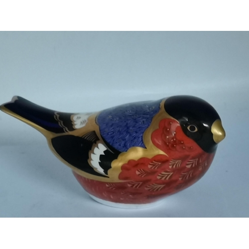 269 - x4 Crown Derby paperweights - Song thrush with goldstopper, Hummingbird with gold stopper, Goldfinch... 