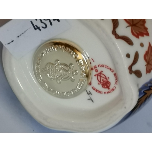 271 - Crown Derby Tropical Fish and Chipmunk paperweights with gold stoppers (2)