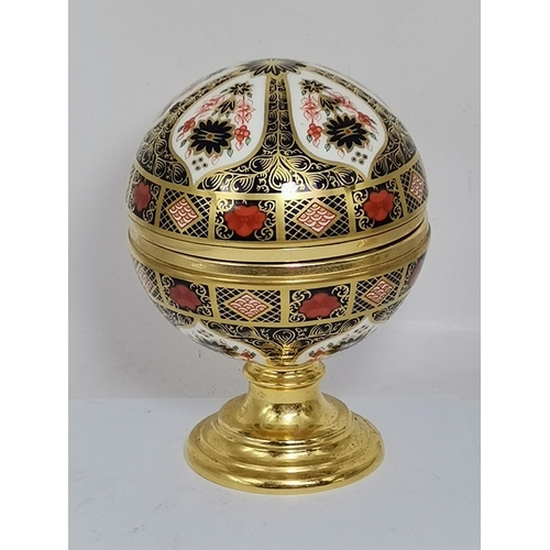 274 - Royal Crown Derby Limited Edition Millennium Globe barometers 13cm Height