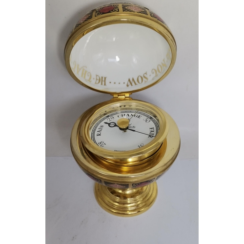 274 - Royal Crown Derby Limited Edition Millennium Globe barometers 13cm Height