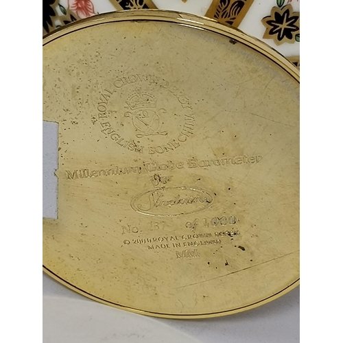 274 - Royal Crown Derby Limited Edition Millennium Globe barometers 13cm Height