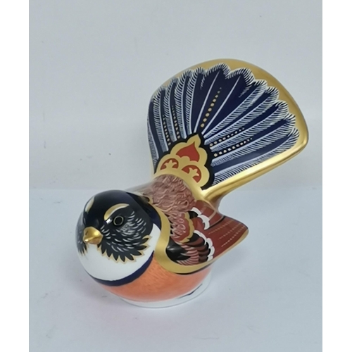 275 - Crown Derby American Cardinal  and Quail paperweights both with gold stoppers