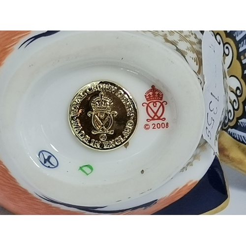 275 - Crown Derby American Cardinal  and Quail paperweights both with gold stoppers