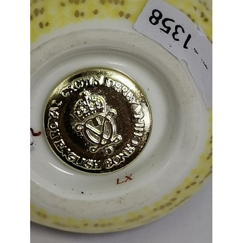 278 - x2 Crown Derby Blue Tit paperweights and Crown Derby Canary paperweight all with gold stoppers