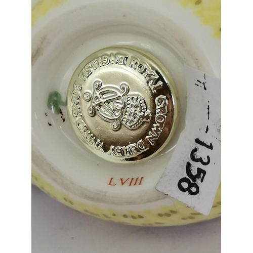 278 - x2 Crown Derby Blue Tit paperweights and Crown Derby Canary paperweight all with gold stoppers