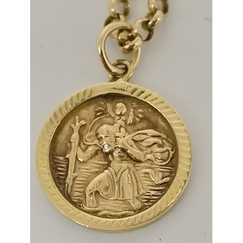 579 - A 9 carat gold St. Christopher pendant, hallmarked Birmingham 375, engraved initials 'CDH' verso; to... 
