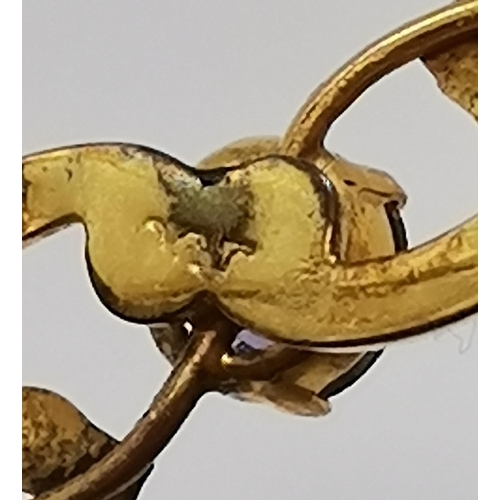 589 - Four assorted 9 carat gold bar brooches, comprising a fox mask and riding crop; a mother-of-pearl di... 