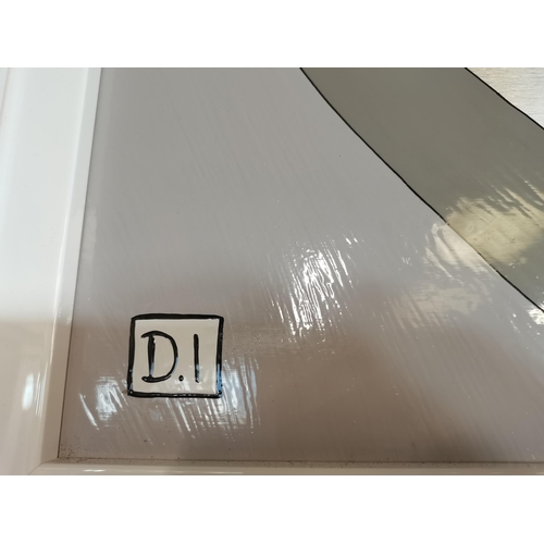 752 - An Original Dylan Izaak 'Nottingham Waterways' painted on brushed aluminium signed bottom left with ... 