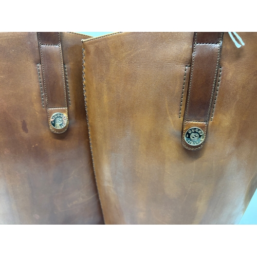 36 - Pair of Gucci Mid tan leather knee high boots size 43