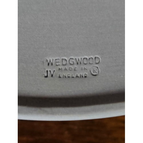 95 - A Collection of Blue Wedgwood Jasperware - including lidded trinket boxes, plates, jug etc (17)