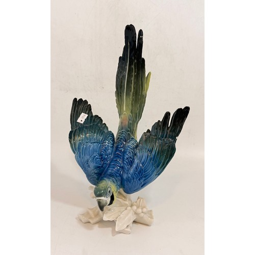  A Karl Ens Porcelain parrot with makers mark to base H38cm