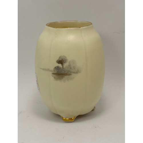  Royal Worcester bird painted vase, cup and saucer