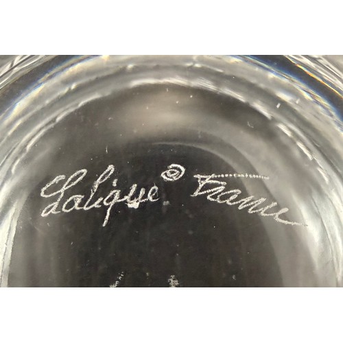  A Collection of three Lalique glassware items - A Lalique 'Irene' crystal bird trinket dish etched L... 